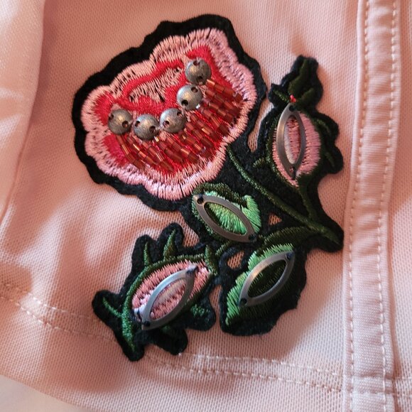 ANGELS NEVER DIE peach FISHNET long sleeve detailed top size 2 EU.  NEW - Picture 5 of 10